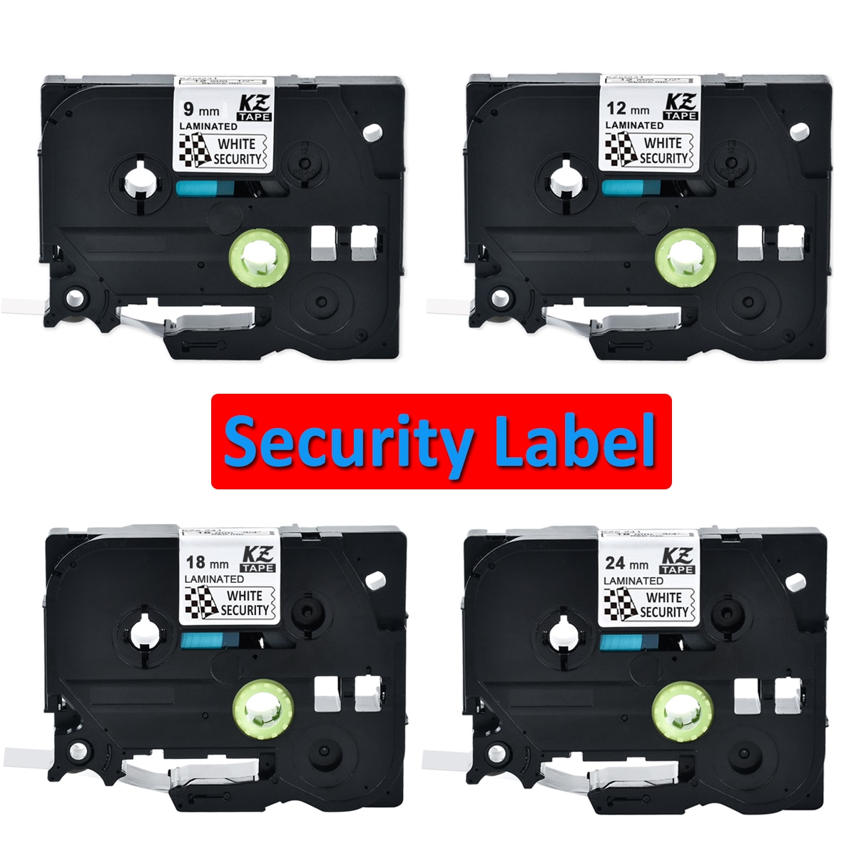 1Pcs Voor TZe-SE3 Tze-SE4 Tze-SE5 Tze-SE2 Security Zwart Op Wit Tze Label Tapes Compatibel Brother P Touch Label Maker