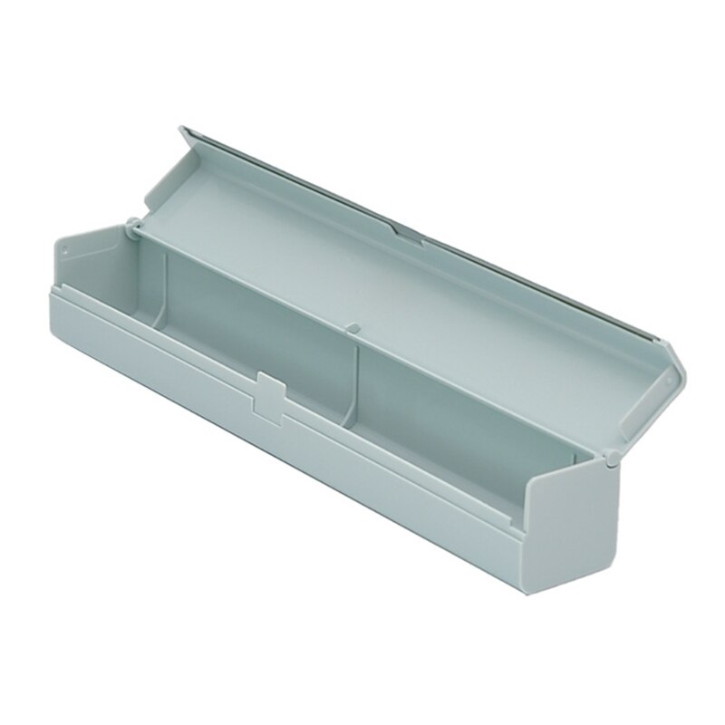 Rectangle Cling Wrap Storage Box with Cutter Plastic Wrap Dispenser 72XF