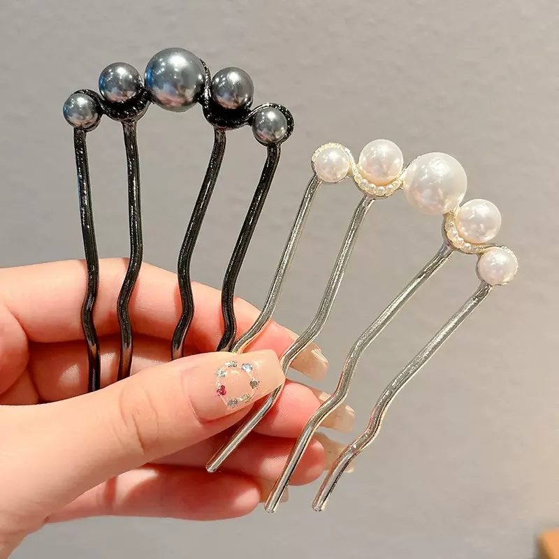 Horquillas coreanas de perlas en forma de U, pinzas para el cabello para mujer, horquillas de Metal de estilo , horquillas de perlas Vintage, herramientas de estilismo para el cabello,: GINGER