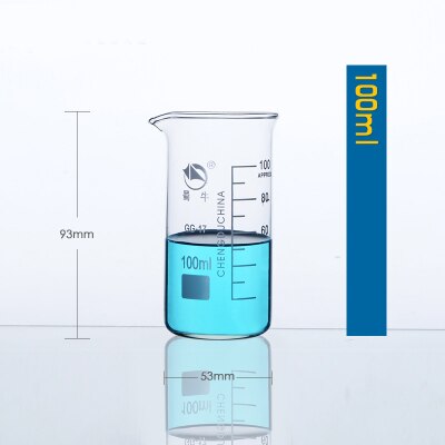 1set (100ml,250,500,1000ml) Borosilicate Graduated Glass Beaker in tall form glass measure cup Beaker Laboratory Equipment