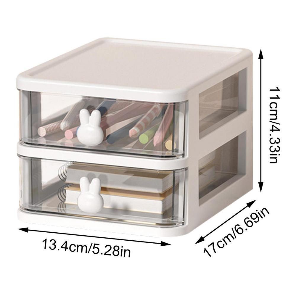 Small Desk Organizer 4 Tier Clear Cosmetic Makeup Organizer Table Organizer With Drawer Desktop Storage Drawers For Arts Crafts: Red