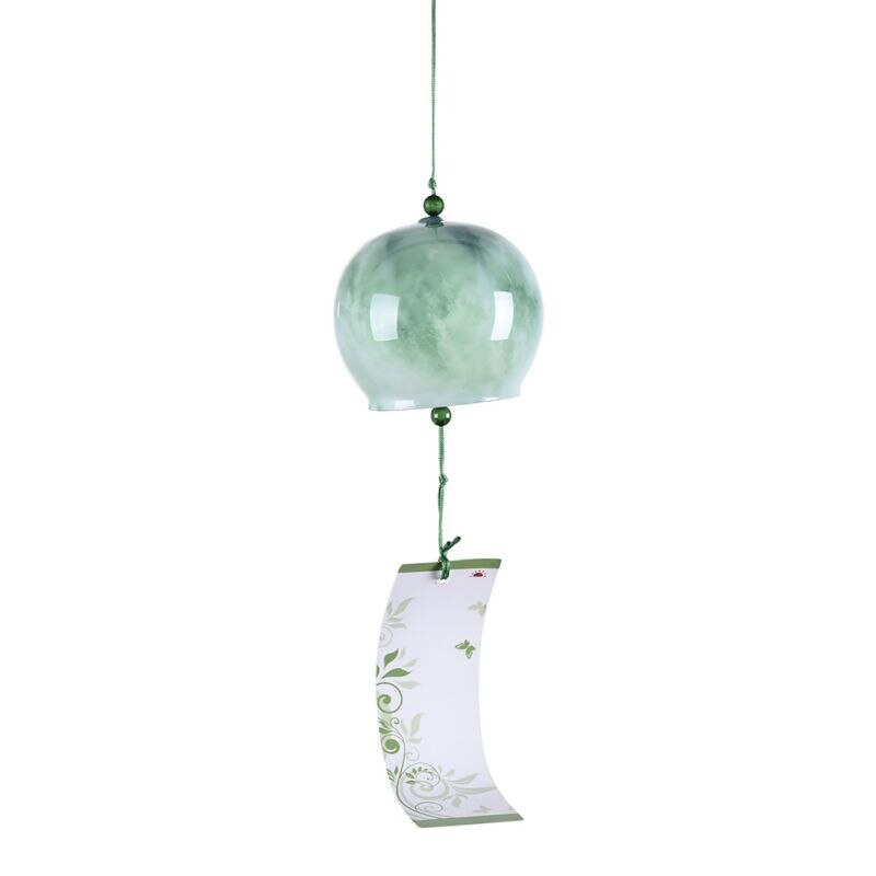 Campanilla de viento de cristal de estilo japonés, colgante artesanal Sakura, de flores de cerezo, colgantes de campana de viento, adornos de decoración para jardín y oficina: A10