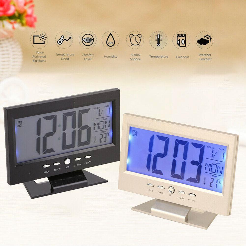 Intelligent Digital Clock Weather Station Display Alarm Function Wireless Meter Thermometer Temperature Clock Humidity Cale D1g0