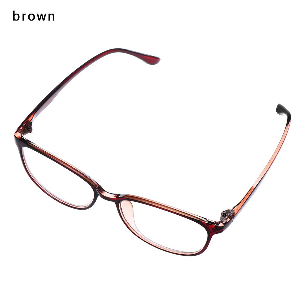 Unisex 1 stk læsebriller lette gennemsigtige briller mænd kvinder cateye briller stel synspleje briller: Brun