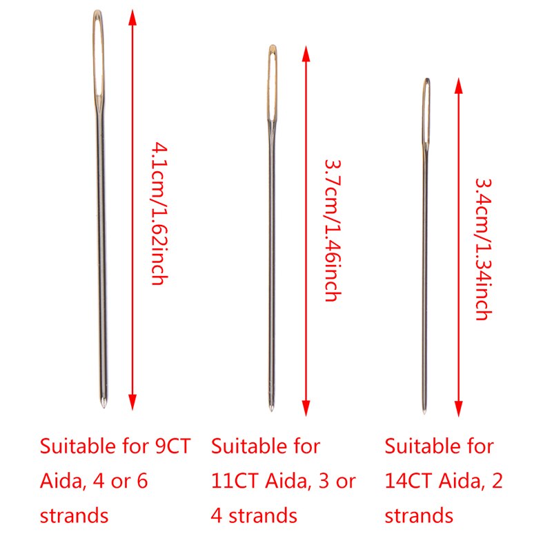 30 unids/set 3,4/3,7/4,1 CM agujas de coser a mano de cuero aguja de oro ojo bordado tapiz hogar lana agujas de coser DIY