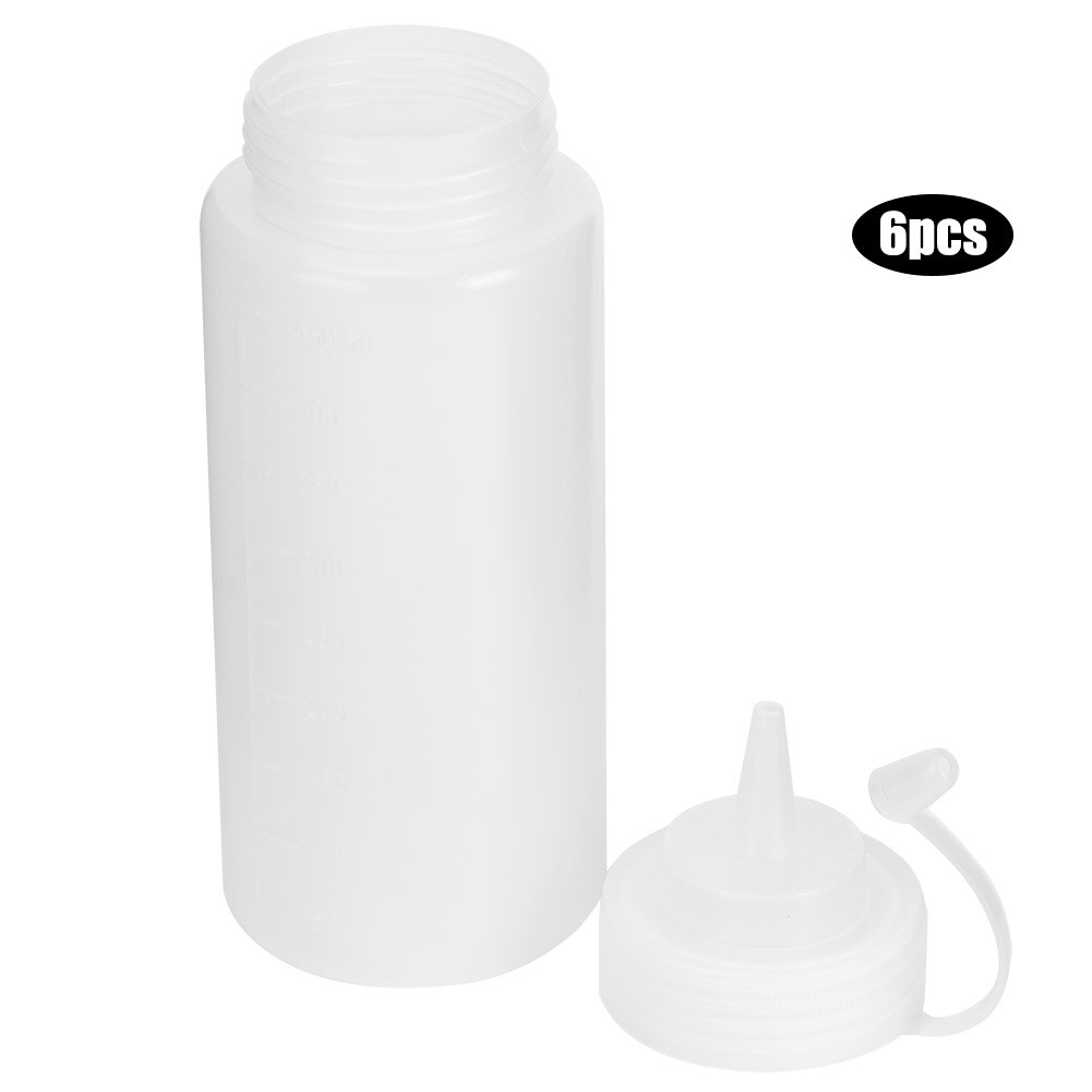 6 stk 180ml krydderiflaske plastik salatdressing klemme flaske spids dyse lille olieflaske køkkenartikler