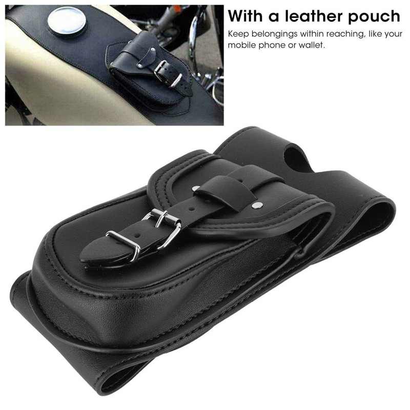 PU Leather Motorcycle Fuel Tank Bag Gas Tank Pad Cover Bib with Pouch Motorbike Oil Tank Bag for Sportster 883 1200