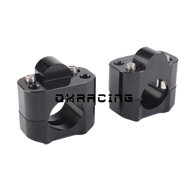 Motorcycle 1 1/8" CNC Aluminum Handlebar Risers 22mm Change 28mm Adjustable Fat Bar Clamps For Dirt Pit Bike ATV Quad: black