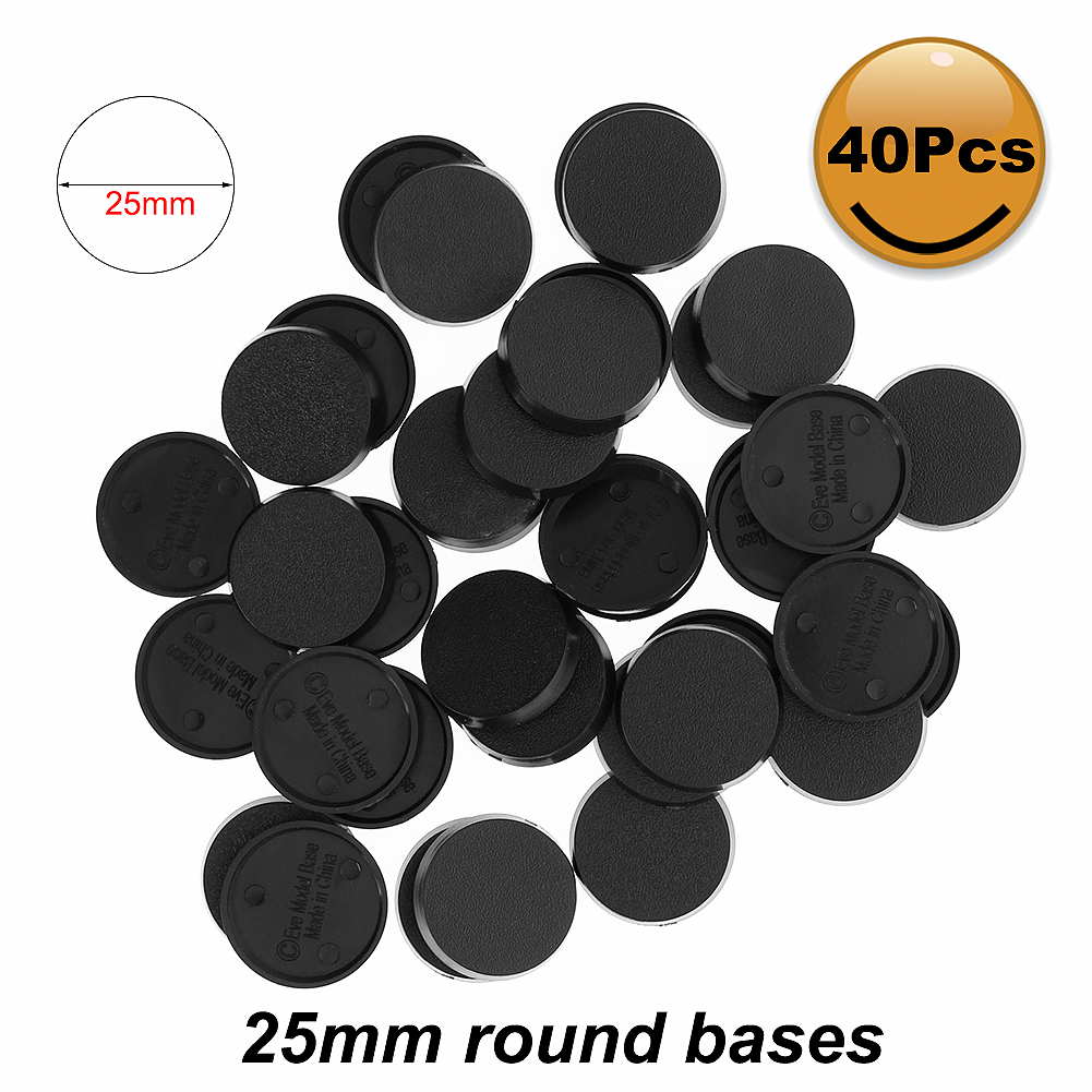 MB 40 stücke Runde Basen 25mm/30mm/32mm/40mm/50mm Modell grundlagen für Wargame und Tabelle Spiele: 25mm round bases