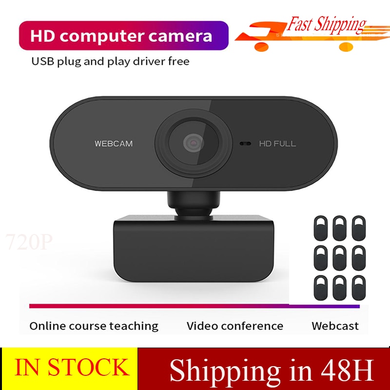 Minicámara web Full HD 1080P para ordenador webcam USB con micrófono incorporado, giratoria y Flexible para ordenadores portátiles, de escritorio