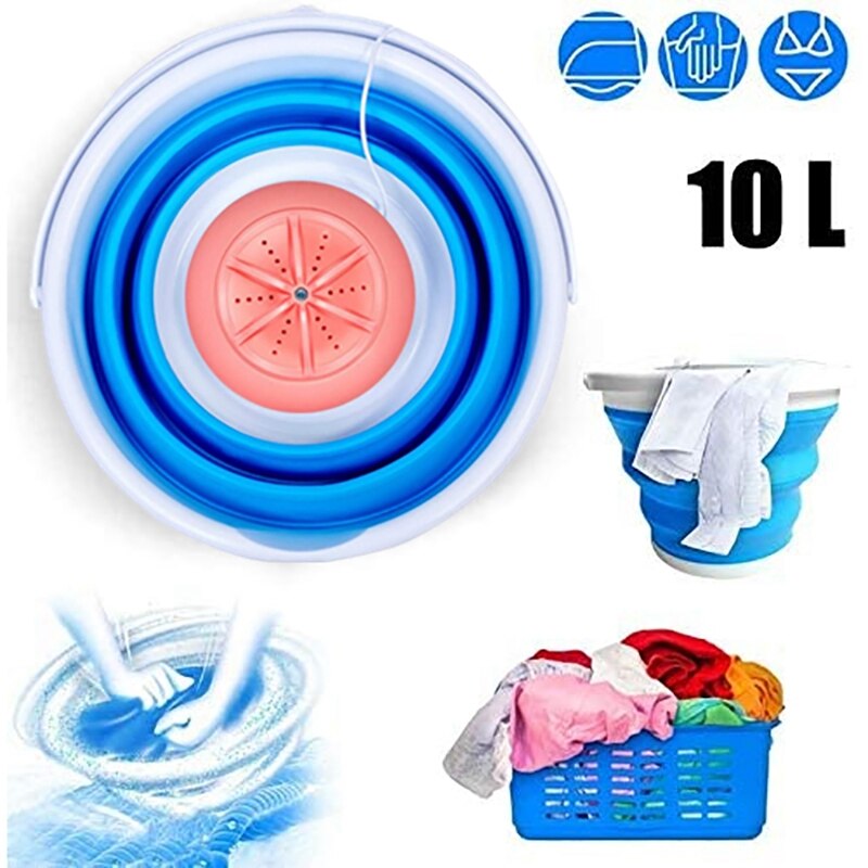 Portable Washing Machine, Folding Laundry Machine, Turbine Washer, USB Cable, Mini Washing Machine for Camping