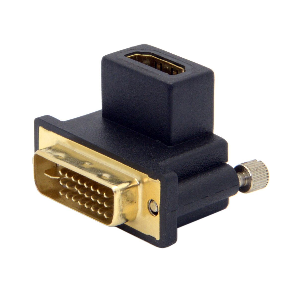 Oppvinklet 90 graders dvi hann til hdmi-kompatibel hunnadapter for datamaskin &amp; hdtv &amp; grafikkort