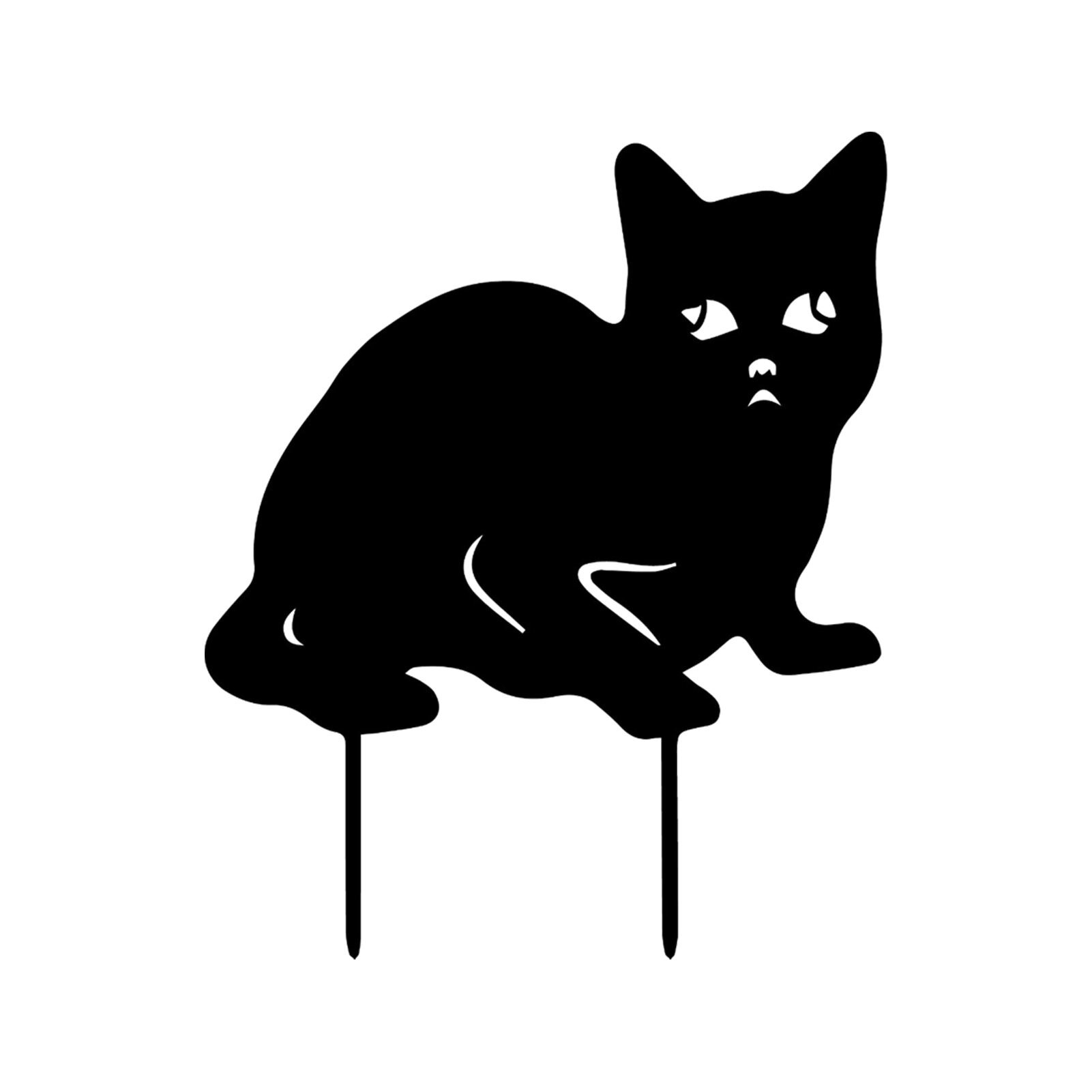 Garden Cat Piles Acrylic Cat Silhouettes Decoration Waterproof Weatherproof Cat Yard Art For Courtyards Backyards Lawns: 02