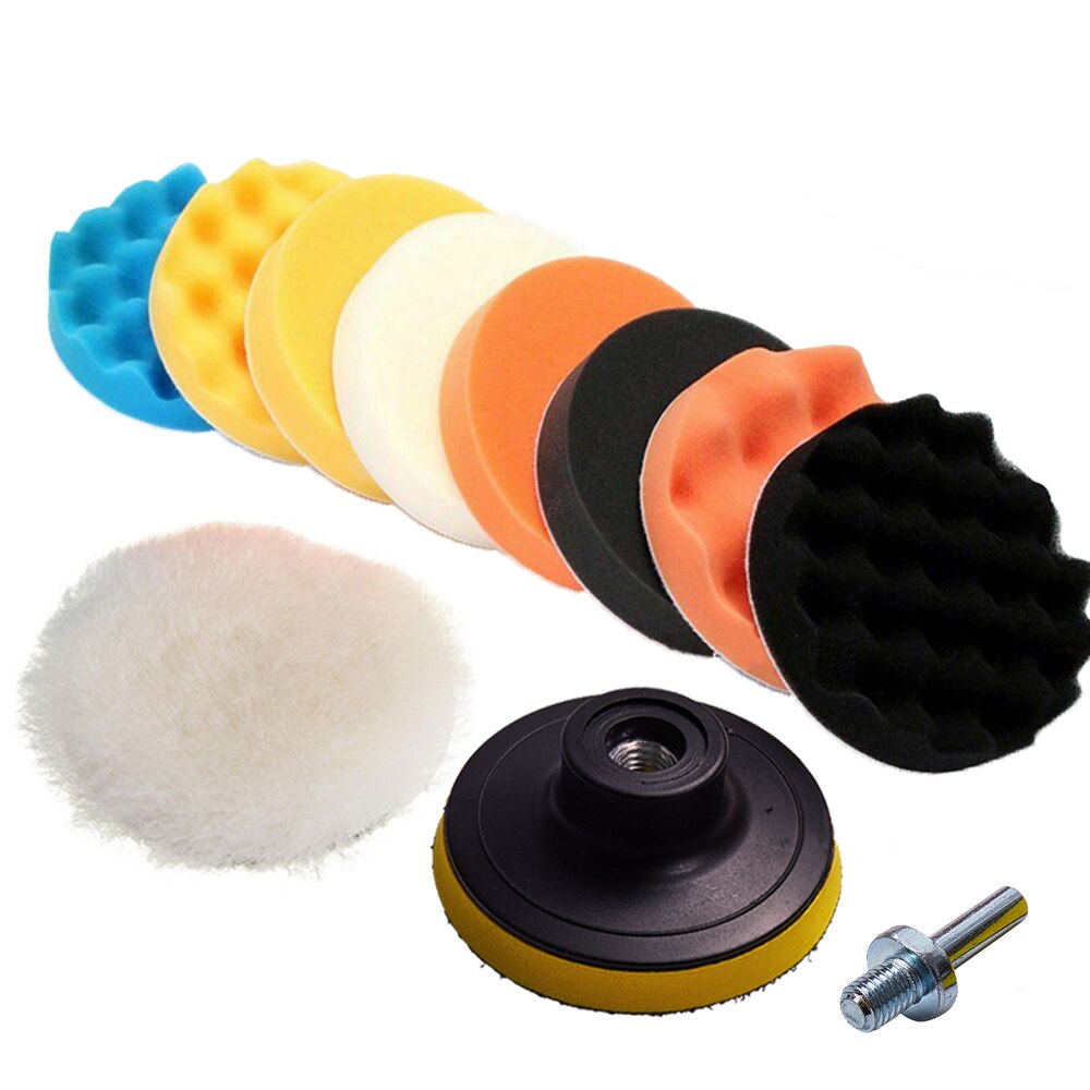 11Pcs Car Polish Pad 3''4''5''6''7'' Sponge Car Care Polisher Waxing Buffer Pad For Car Polisher Compound Polishing