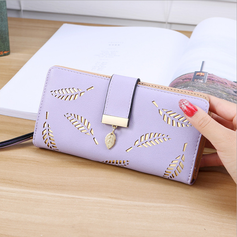 Leaves Hollow Women's Wallet Purse Female Short Wallets Pouch Handbag For Women Coin Purse Card Holders: 11