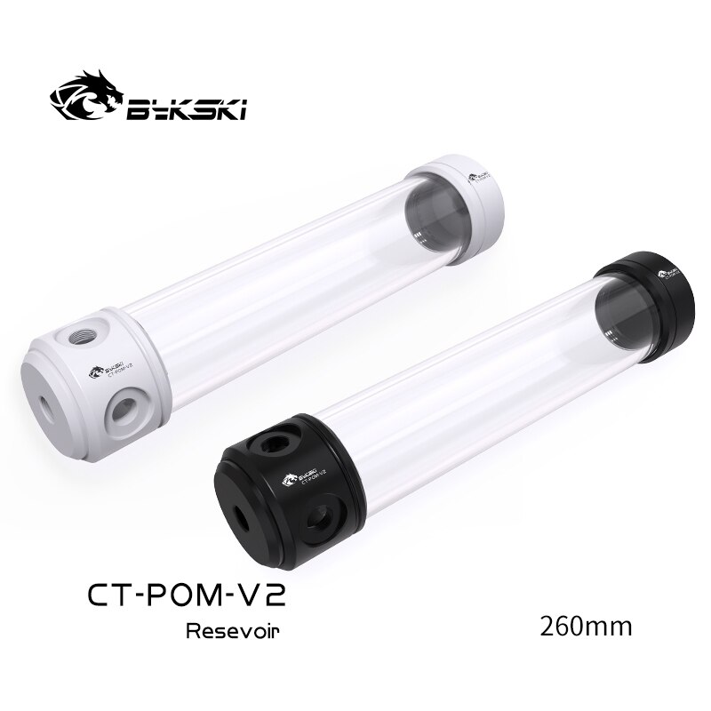 BYKSKI Reservoir, Acrylic Cylindrical Water-Coolant Tank for PC water cooling system 150mm, 200mm, 260mm,