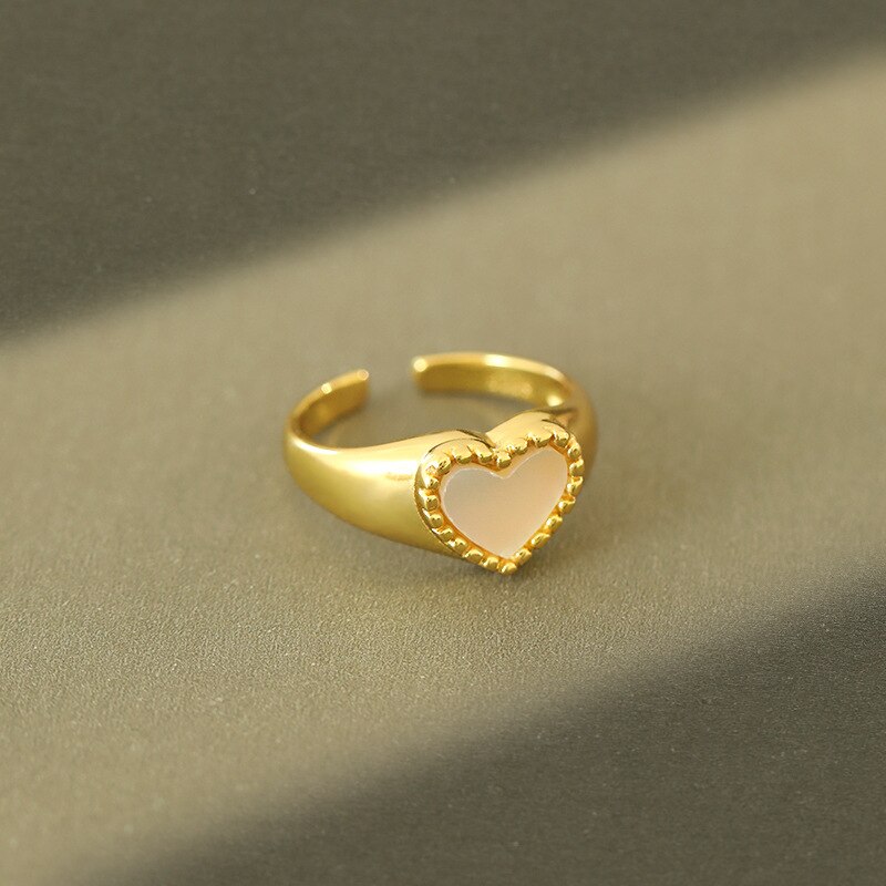 Shanice 100% 925% Sterling Zilver Unieke Hart Shell Pearopening Ring Voor Mode Vrouwen Party Fijne Sieraden Hyperbool Ring
