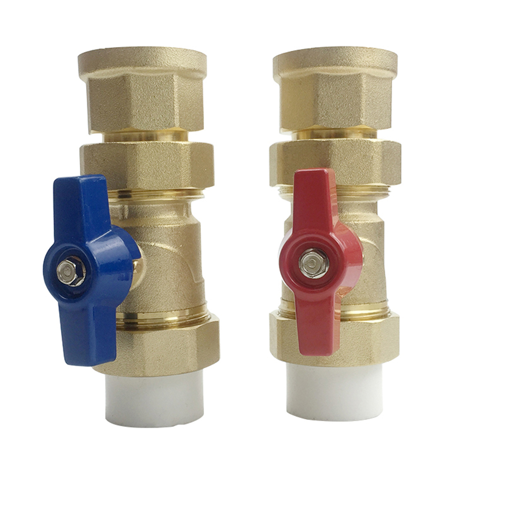 Ppr gulvvarme hovedventil manifold lige  dn25 tilsluttet  to 1 tommer vand manifold intern og ekstern kugleventil