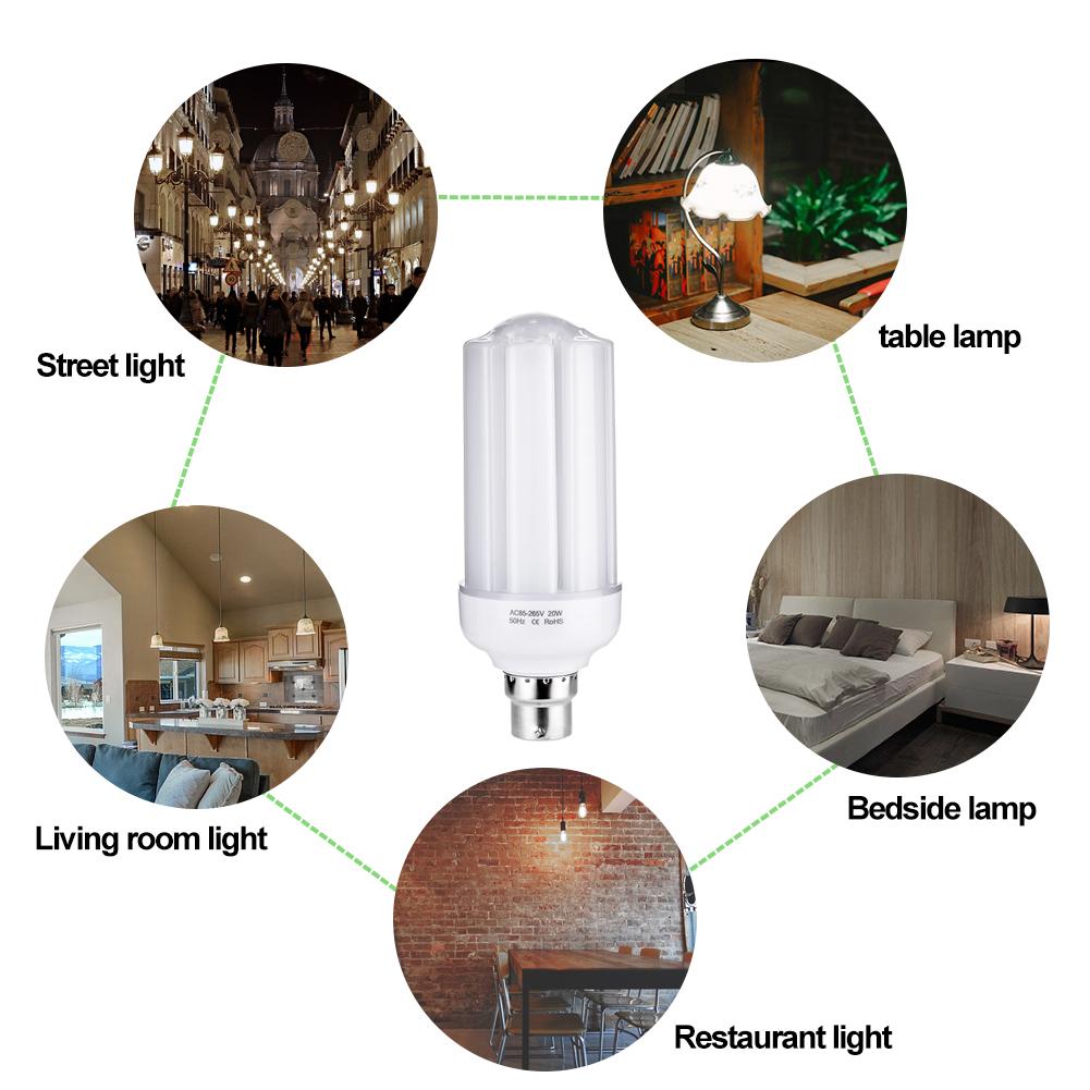 B22 5W LED Corn Light Bulb Energy Saving Bright Bulb With Soft Light Source Chandelier Bulb 6000K 85-265V Eye Protect