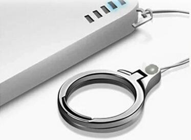 Universele Metalen Lanyard Voor Sleutels Telefoons Strap Voor Iphone 7 Plus 8 6S Keycord Lanyards Vinger Mobiele Houder Stand accessoires: silver