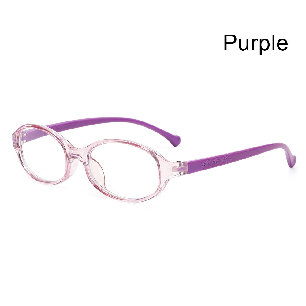 Ronde Frame Anti Blauw Licht Bril Kinderen Computer Anti Straling Bescherming Bril Ultra Licht Fram Kids Vlakte Bril: purple