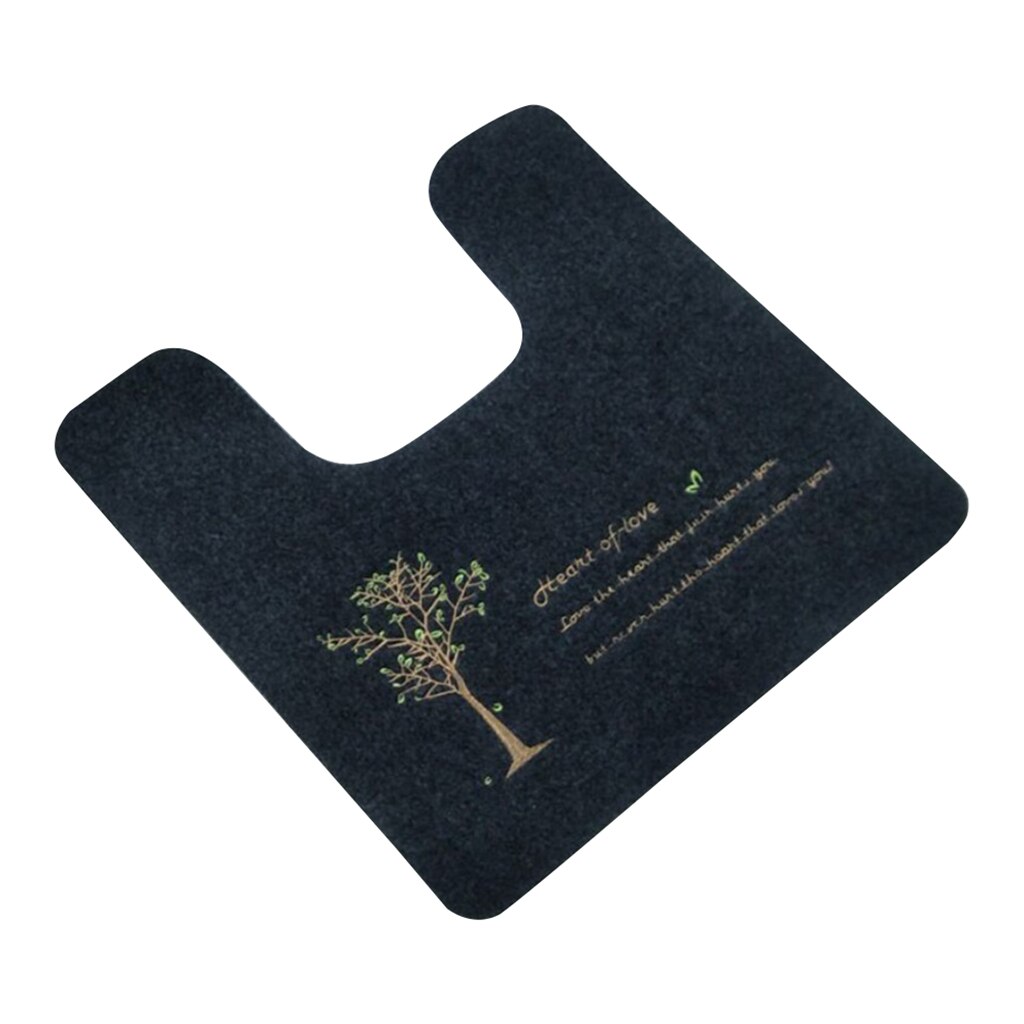 20x20 Inch Toilet U-Shaped Floor Mat Absorbent Soft Washable Home Decoration: dark gray