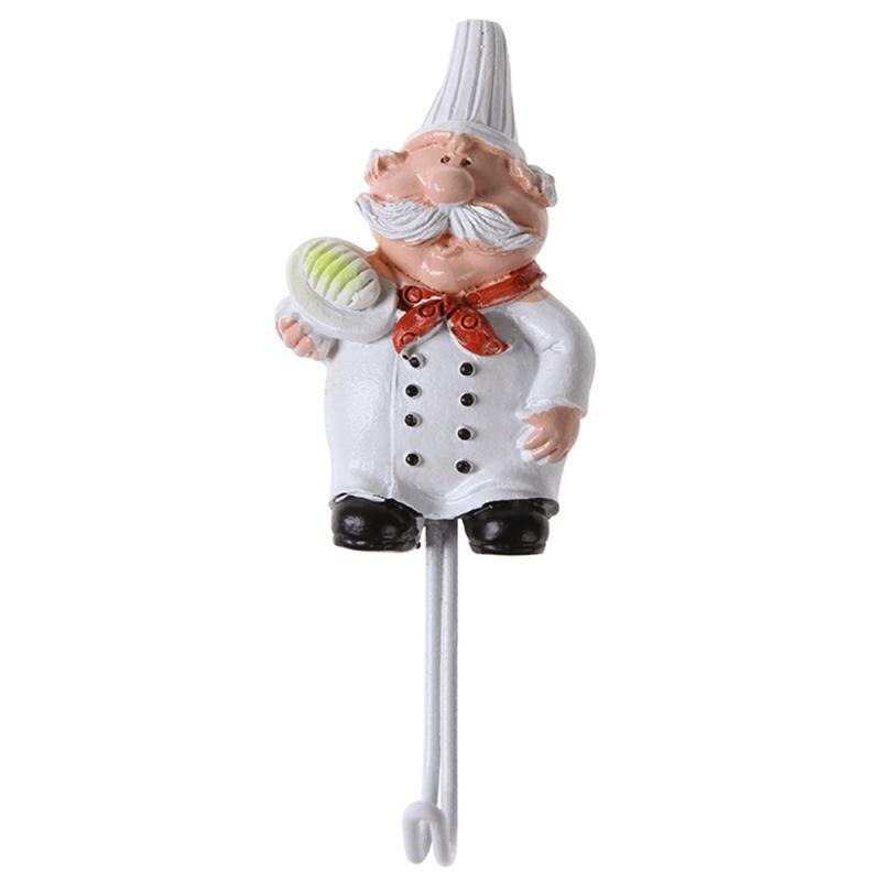Rvs Haak Cartoon Koken Chef Leuke Haak Keuken Badkamer Handdoek Muur Haak Decoratie Plakken Opbergrek: Brons