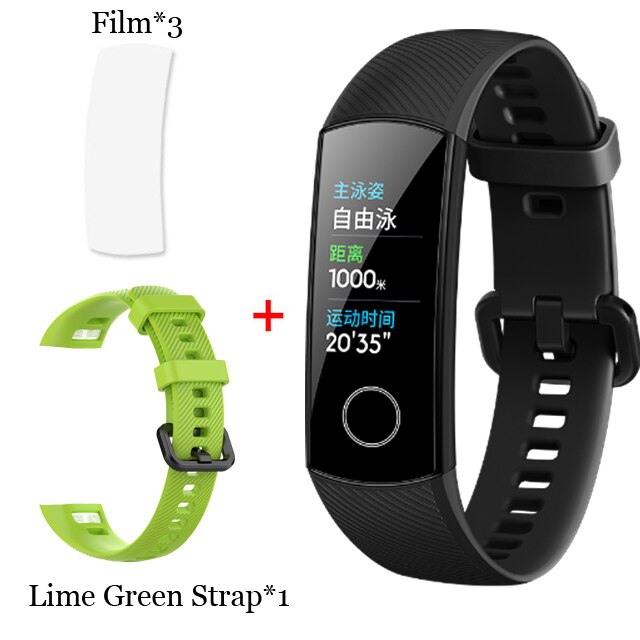 Original huawei honor band 5 pulseira inteligente oxímetro tela de toque cor mágica nadar detectar freqüência cardíaca sono nap honra band5: BLK n film L GV