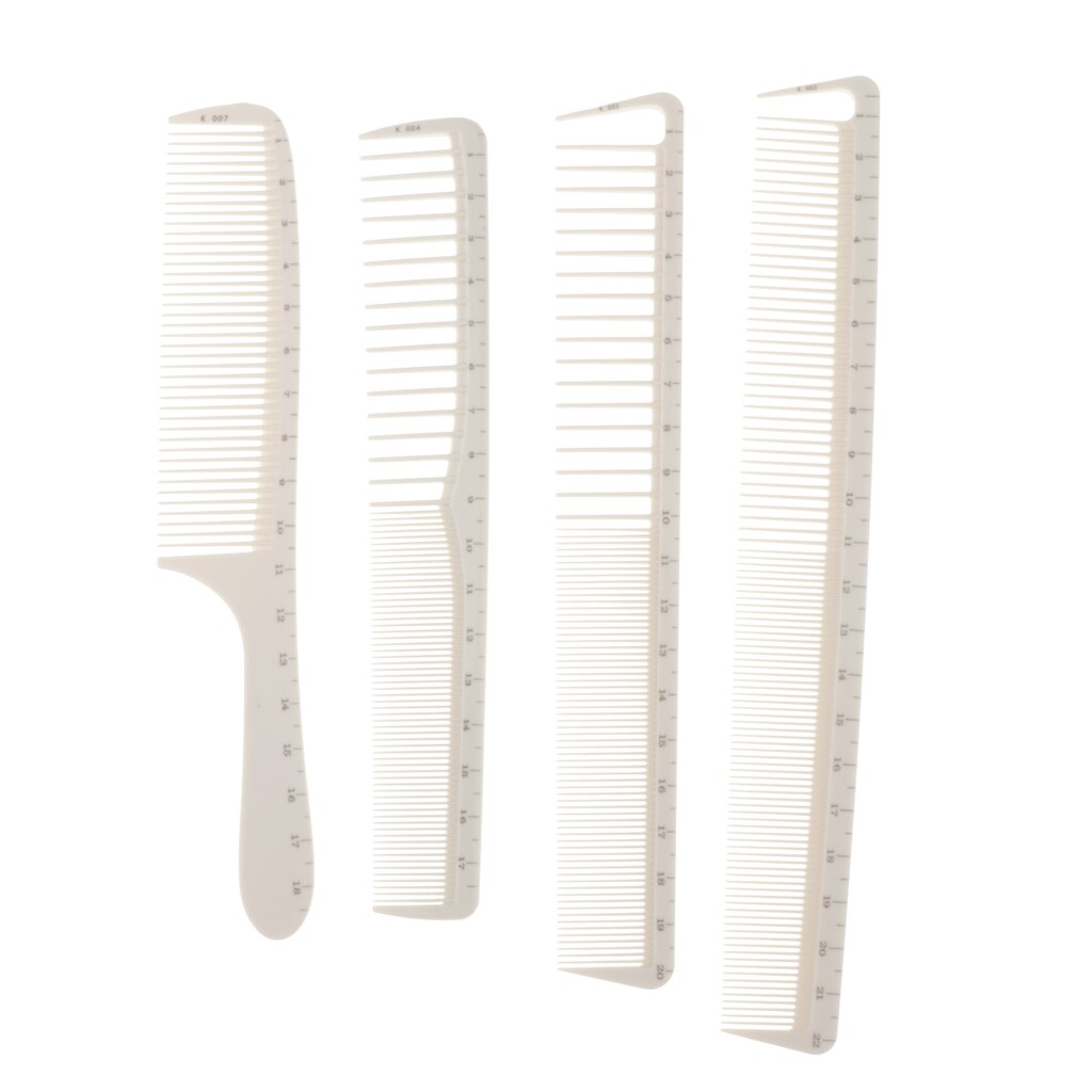 Salon Hair Comb with Scale, Barber Hairdressing Resin Comb, 2 in 1 Fine &amp; Wide Tooth Hair Cutting Comb