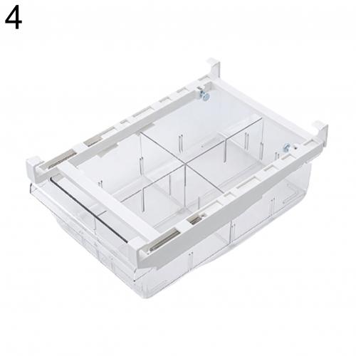 1/4/8 Compartment Multi-function Refrigerator Drawer Storage Box Organizer Bin Transparent Fridge Storage Bin Containers: 4