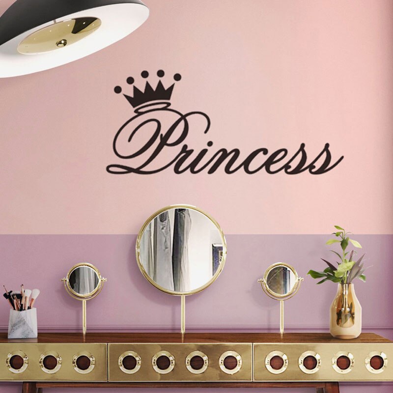 Vinyl Kroon Prinses Muurstickers Babykamer Kleuterschool Art Decals Muurstickers Home Decoratie Woonkamer Poster Waterdicht
