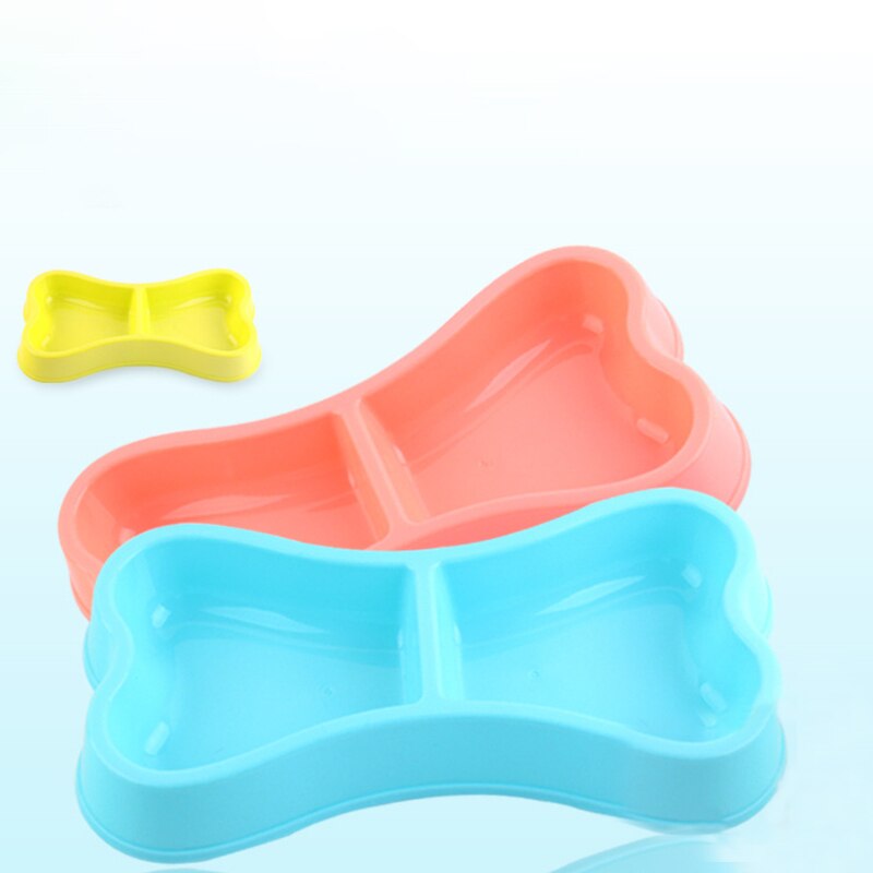 2 stuks plastic hondenbakken, botvormige hondenvoerbak in snoepkleur, milieuvriendelijke dubbele voerbak, hondenbak, voerbak voor huisdieren