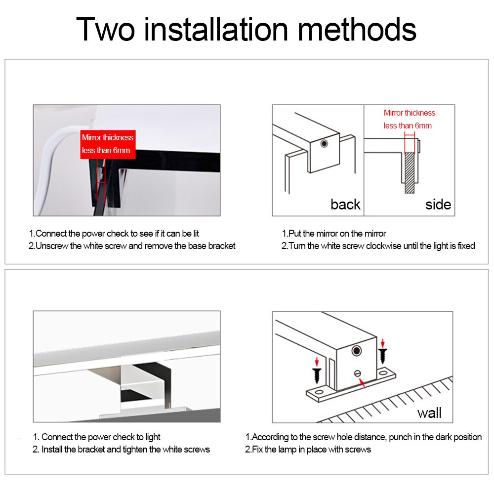 5W 8W Led Mirror Light Bathroom Dressing Lights 32LED 48LED 300mm 600mm Lighting for Mirrors Cabinets Room Fill light