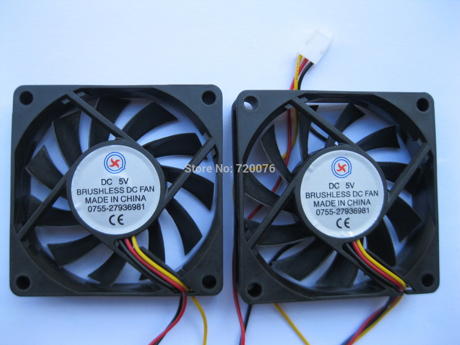 2 stks Borstelloze DC Cooling Fan 11 Blade 5 v 7015 s 70x70x15mm 3 Draden
