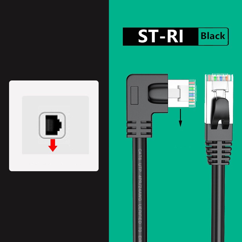 Kot6 kabel Ethernet RJ45 kątowy kabel sieciowy UTP skrawek sznur 90 stopni Kot 6 przewód Lan robić laptopa router TV, pudełko biały czarny