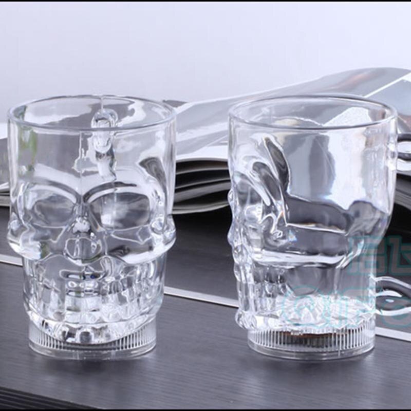 LED Skull Cup Bar Pub Wine Drink Mug Barware Water Activated