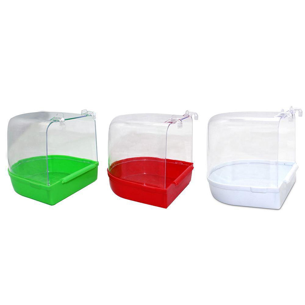 Baignoire pour oiseaux, propre, Cage suspendue, transparente, en plastique