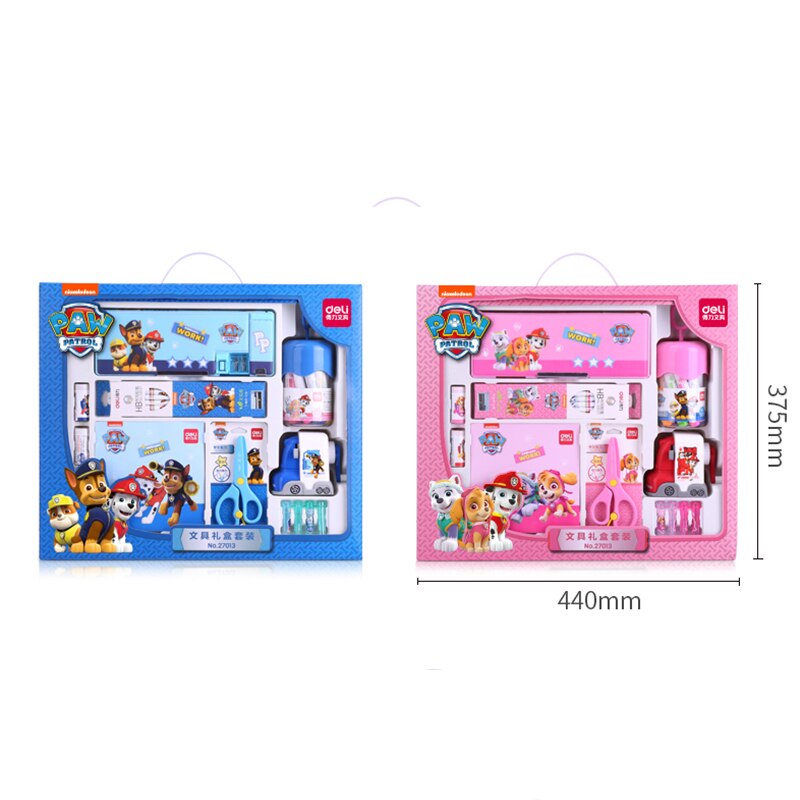 Deli 27013 Student Kinderen Briefpapier Set Grote Set Voor Kinderen Met Puntenslijper Gum Cap Krijt