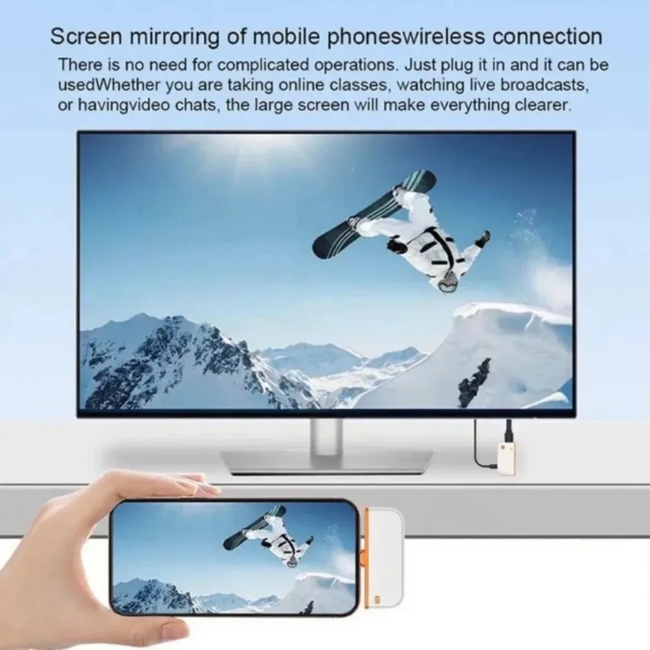 VIKEFON 50M HDMI-Kompatibel Wireless Screen Projektor 1080P 60HZ Wireless Sender Empfänger Adapter für Laptop TV Projektor