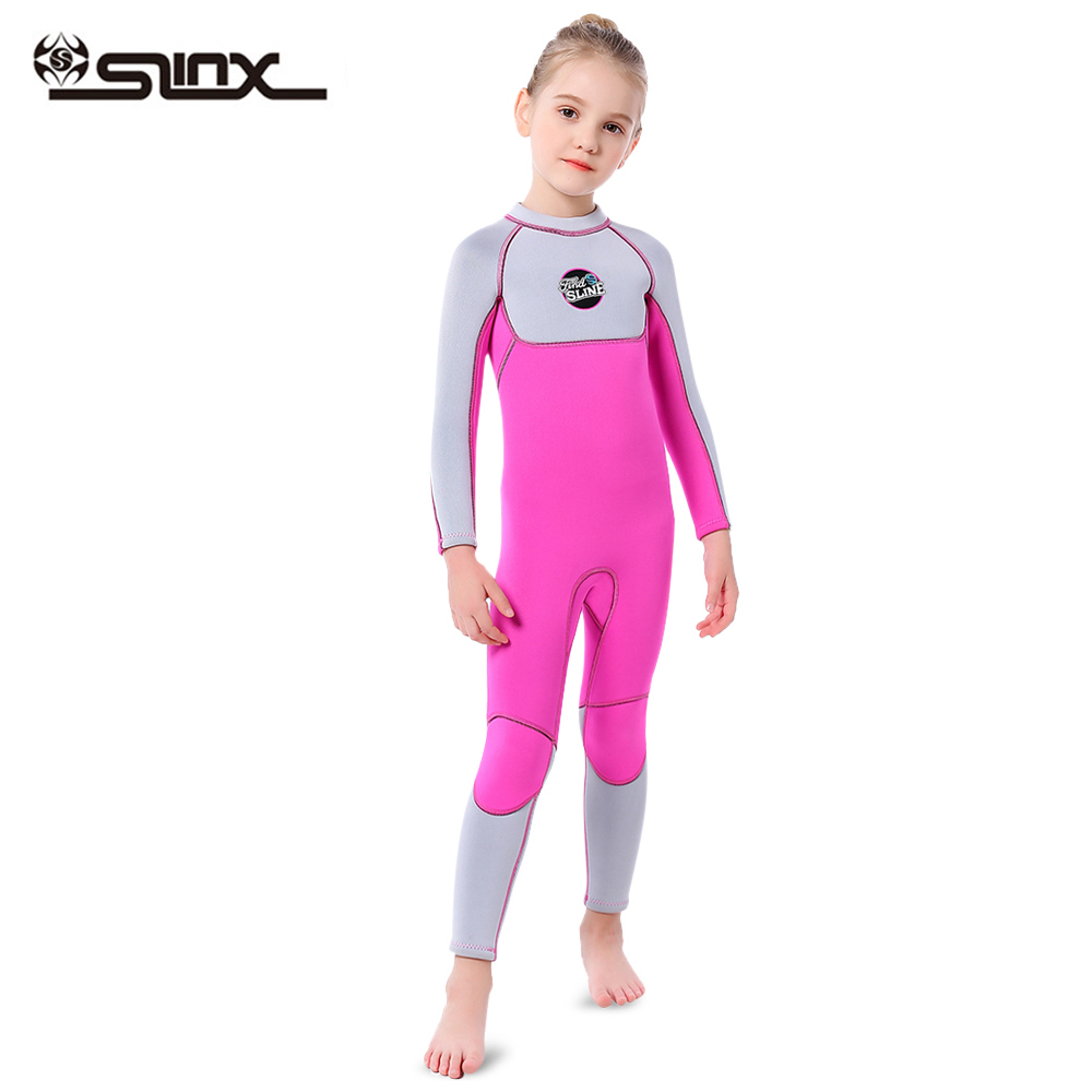 3MM neoprene Wetsuit for girls diving suit thick Cold-proof Sun-proof wetsuit one-piece set children Surfing snorkeling swimwear