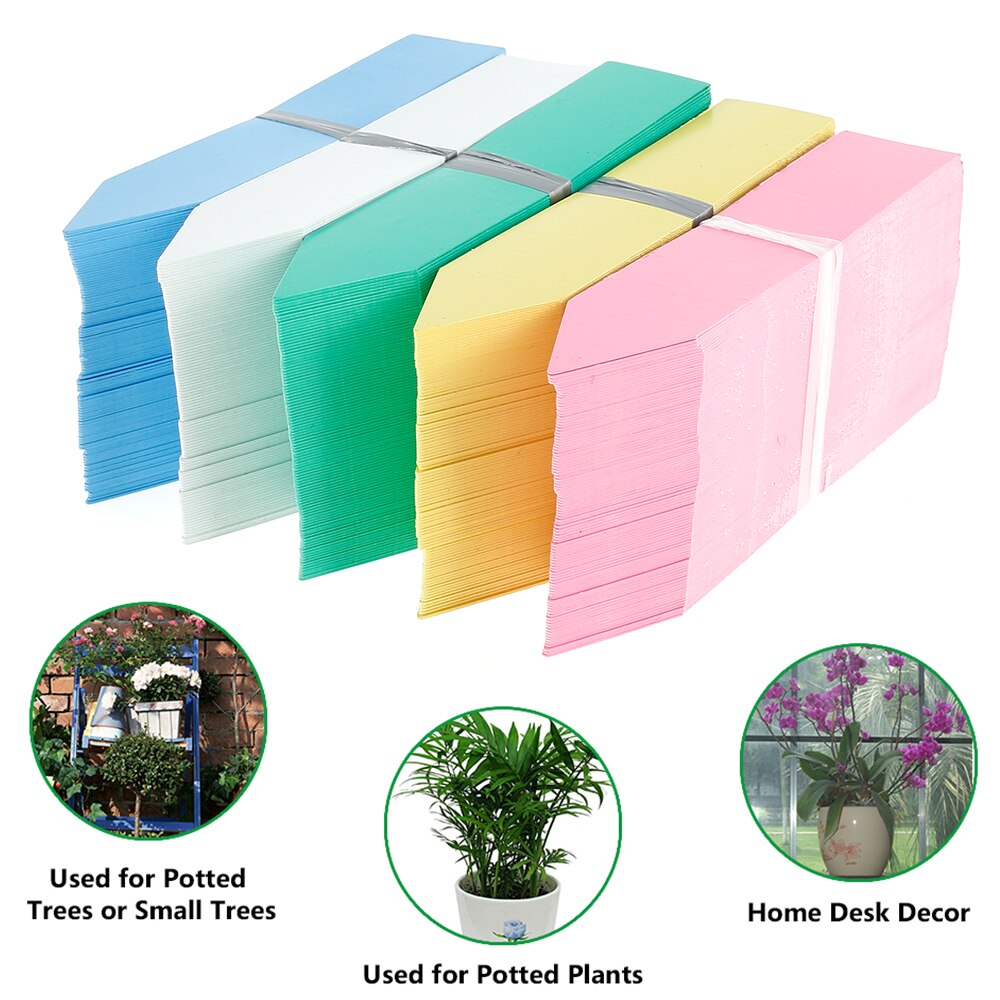 300 Stück Garten Pflanzenetiketten 2x21 Cm - 6 Farben PVC Wasserfest
