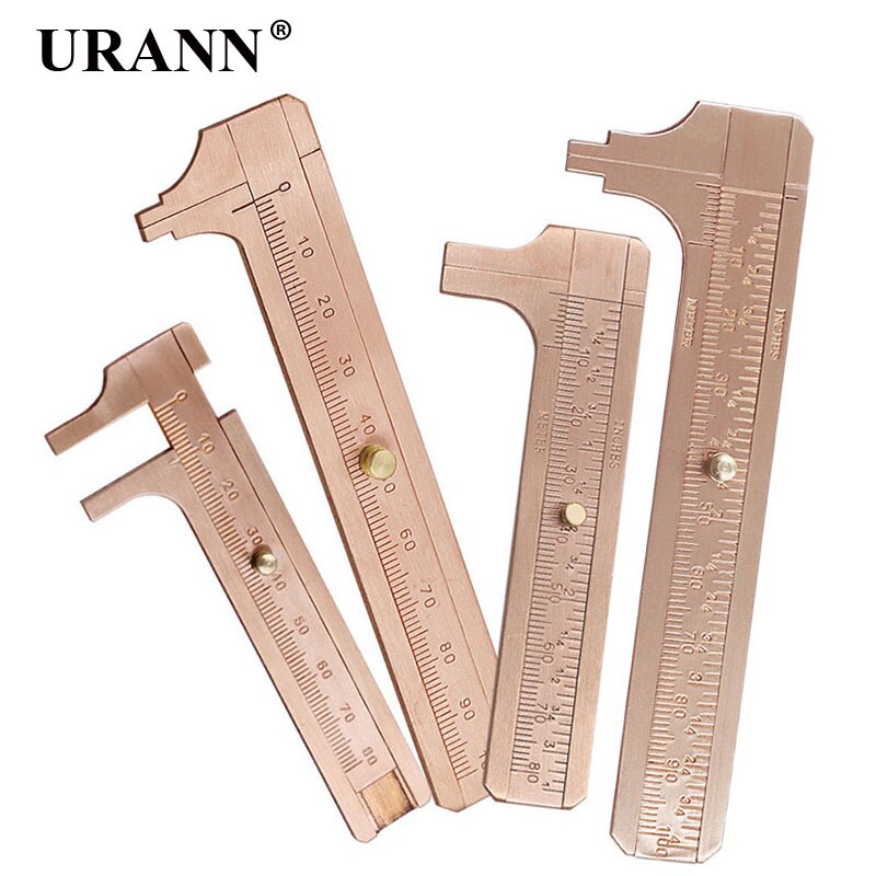 80mm/100mm Pocket Mini Brass Sliding Ruler Gauge Vernier Calip Metal Caliper Gauge Micrometer Measurement Tool Office School Use