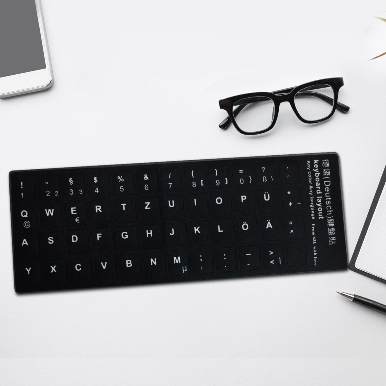 3pc Russian French English Arabic Spanish Portuguese Hebrew Keyboard Stickers Letter Alphabet Layout Sticker For Laptop Desktop