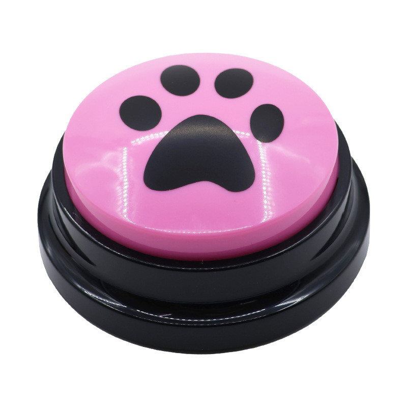Dog Cat Communication Buttons Voice Recording Button for Pet Training Buzzer 30 Second Record Playback Interactive Pet Toys: Silver
