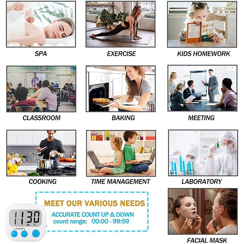 2Pack Classroom Timers For Teachers Kids Digital Timer Pink White