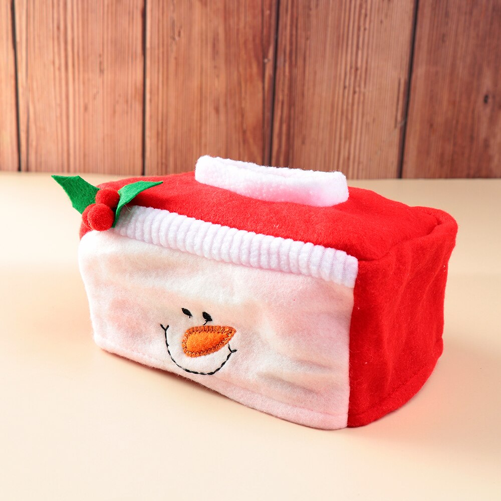 1PC Flanel Kerstman Kerst Tissue Doos Papier Houder Opbergdoos Cover Xmas Ornament Home Party Tafel Decoratie