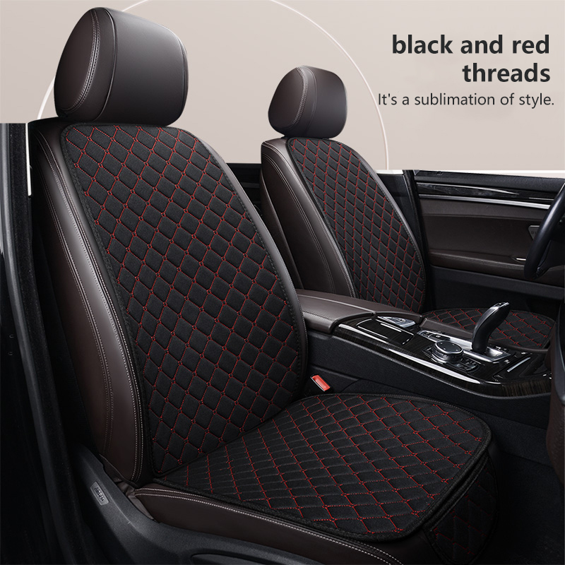 Breathable fabric fabric linen car seat cover Four Seasons General Motors seat cover cushion car seat protection pad car interio: dark green