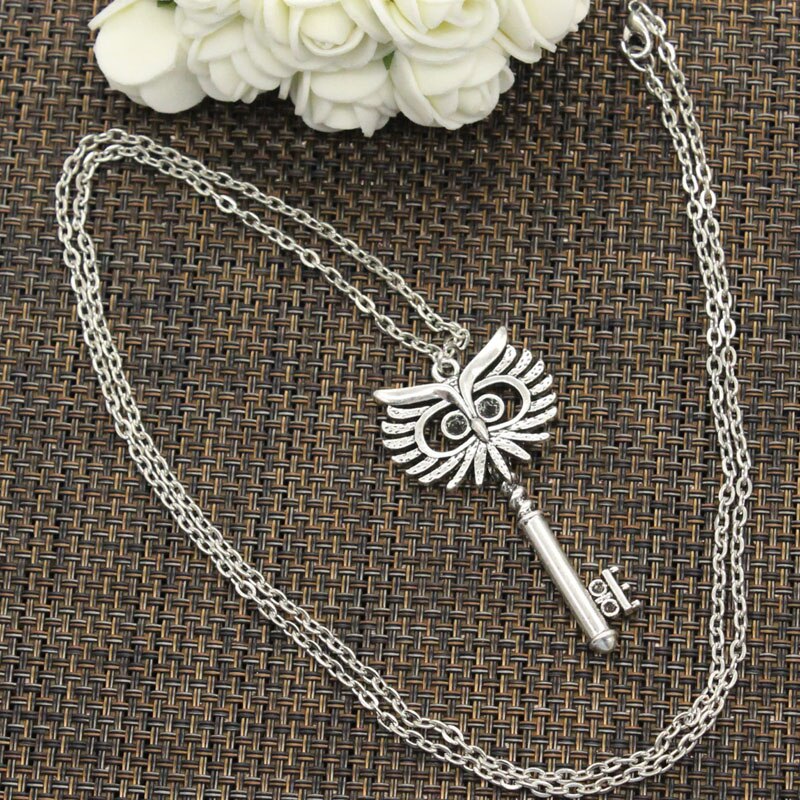 Pendentif tibétain en forme de hibou, couleur argent, ras du cou, breloque courte et longue, bijoux faits à la main, prix d&#39;usine, nouvelle