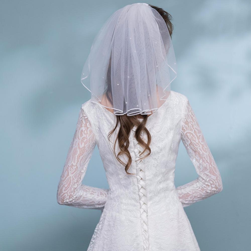 Wedding Veil Simple Tulle White Ivory Single Layers Bridal Veil Short Girls Veils Cheap Bride Accessories