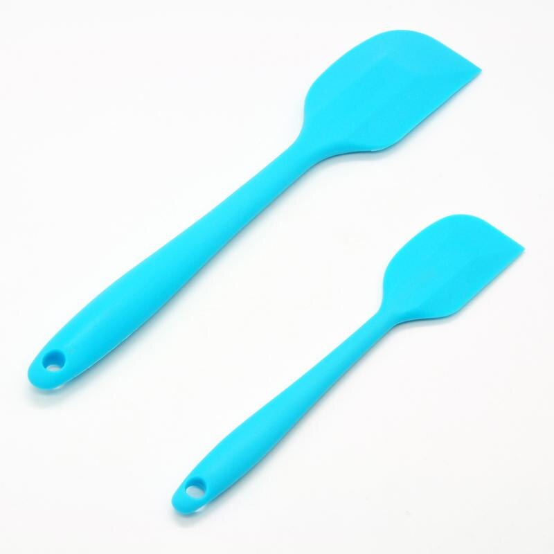 2 stks/set Siliconen Spatels non-stick Gebak Schraper Bakken Cake Decorating Gereedschap: Blauw